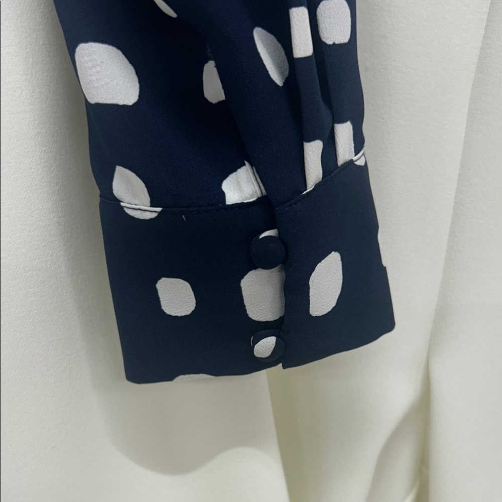 Navy Blue and White Polka Dot Jumpsuit Size 6 - Picture 10 of 14